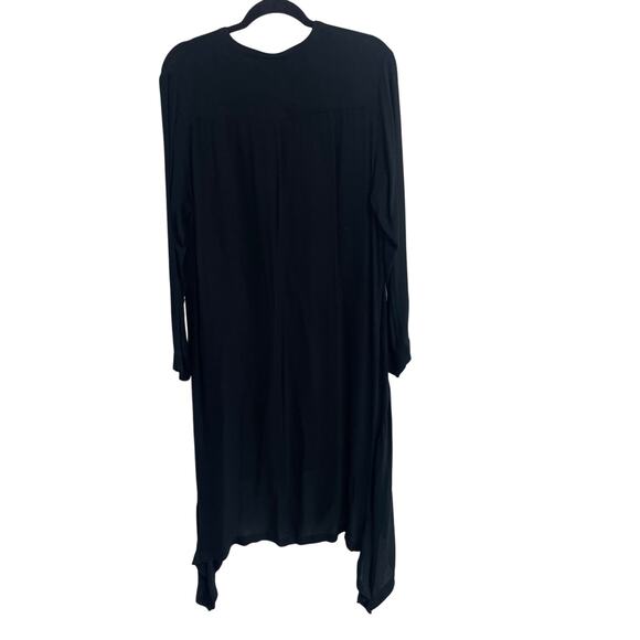 Johnny Was Sequin Floral Print Asymmetric Black Button Up Dress Womens Medium - Picture 9 of 9